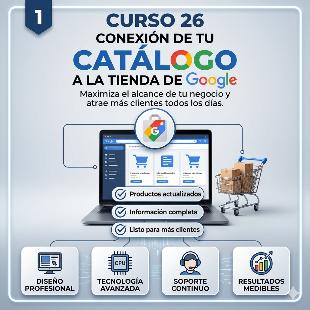 26. Conexión de tu Catálogo a la Tienda de Google para atraer clientes potenciales ( Implementación )