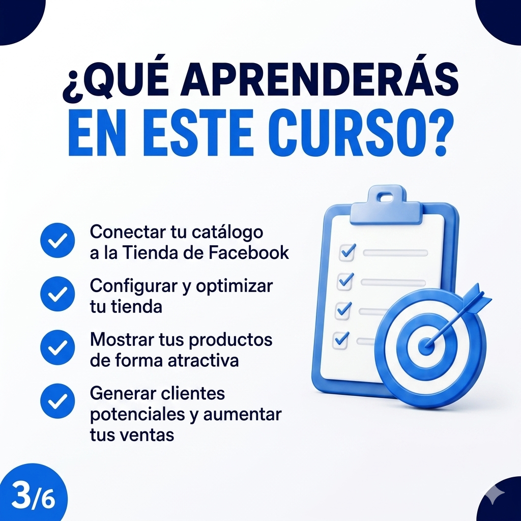 27. Conexión de tu Catálogo a la Tienda de Facebook para atraer clientes potenciales ( Curso )